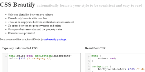 CSS Beautify