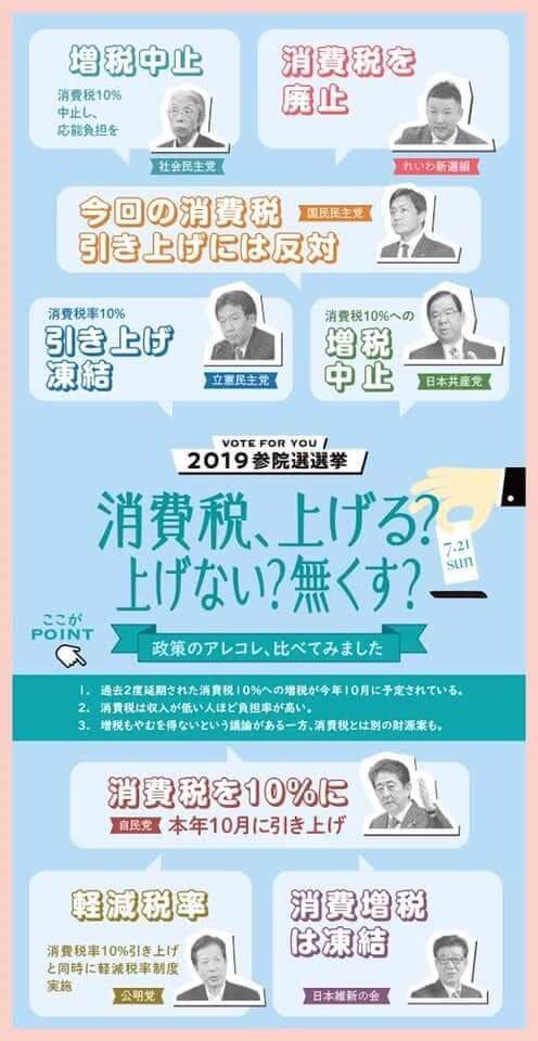 2019年「参院選の政策まとめ」